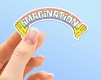 Imagination Funny Cartoon Quote Sticker - Funny Pop Culture Decal - TV Show Sticker for Laptop or Water Bottle