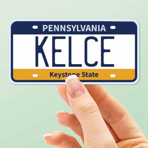 Jason Kelce Philadelphia Eagles Sticker for Hydroflask Water Bottle, Philly Football Laptop Decals, Pennsylvania License Plate