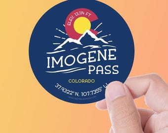 Imogene Pass Colorado Autoaufkleber, Rocky Mountain Passes Vinyl Aufkleber für Wasserflasche, Telluride Offroad ADV Motorrad, Overland 4x4