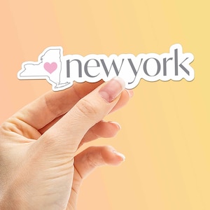 Pegatina de corazón de Nueva York, bonita calcomanía de Nueva York para botella de agua Hydroflask, regalo para el norte del estado de Nueva York para neoyorquinos