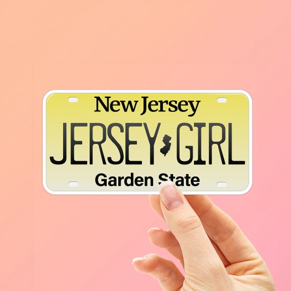 Jersey Girl Sticker for Hydroflask - Cute NJ License Plate Decal for Tumbler - Ladies New Jersey Shore Bumper Sticker