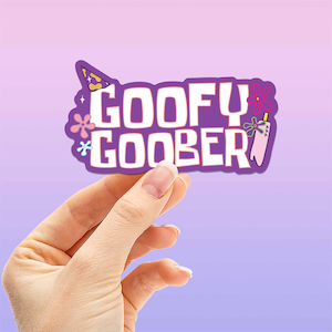 Goofy Goober Funny Cartoon Quote Sticker for Hydroflask Water Bottle - Funny Pop Culture Laptop Decal - Kids TV Show Sticker