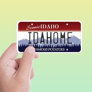 Idaho Nummernschild Aufkleber - Idahome Aufkleber für Auto, Wohnmobil Camper - Boise, Nampa, Twin Falls, Idaho Falls, CDA Decals für Hydroflask