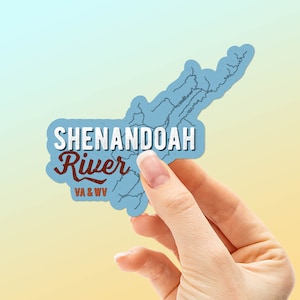 Shenandoah River Sticker for Hydroflask - Cool West Virginia Bumper Stickers for Car, Truck, RV - NOVA & Western Maryland Decals for Laptop