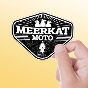 Meerkat Moto Adventure Motorcyle Headlight Sticker | Vinyl Decal for KTM, Africa Twin, BMW Motorrad GS Adv Bike Riders & Overlanders