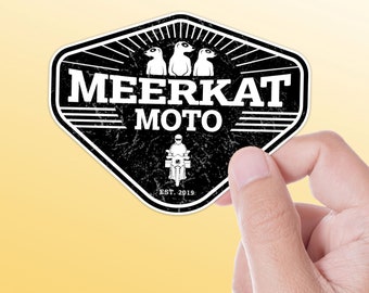Meerkat Moto Adventure Motorcyle Headlight Sticker | Vinyl Decal for KTM, Africa Twin, BMW Motorrad GS Adv Bike Riders & Overlanders