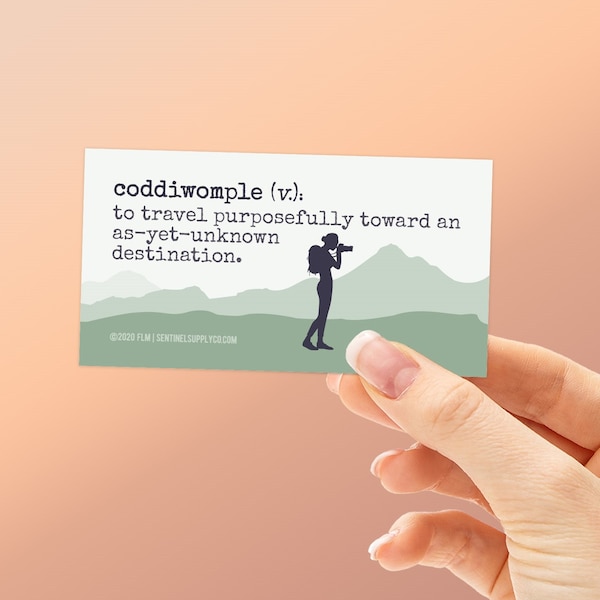 Coddiwomple Sticker for Outdoor Photographers, Nature Photography Stickers for Hydroflask, Wanderlust Decal for Male & Female Photographers