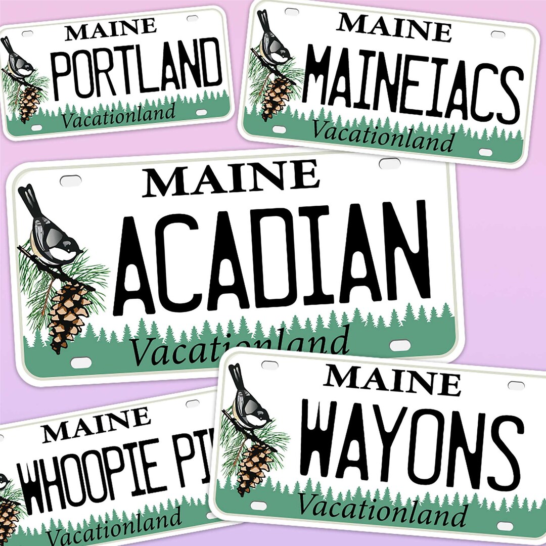 Maine License Plate Stickers, Choose Your ME City Bumper Sticker - New ...