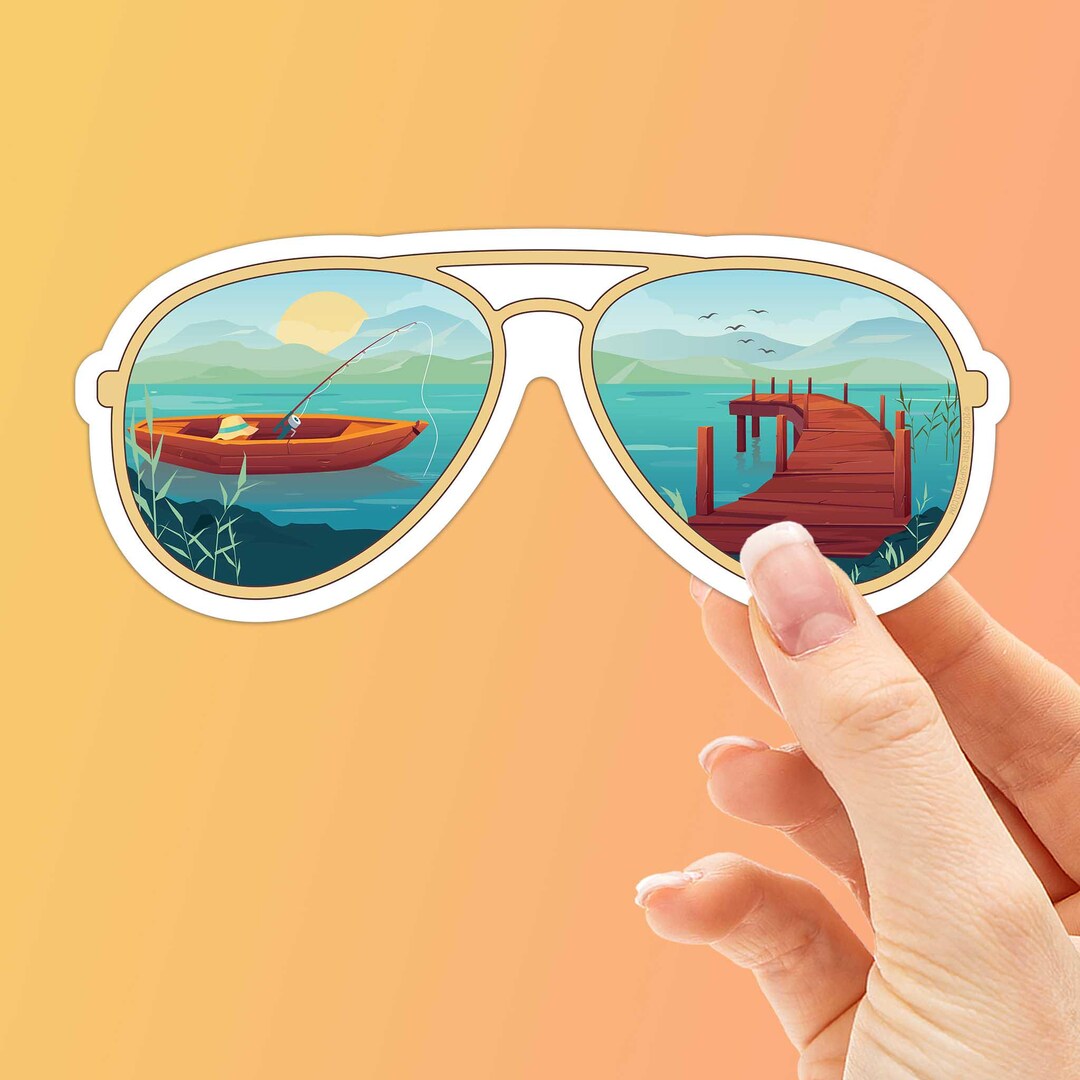 Sunglasses Lake Sticker for Hydroflask Water Bottle - Cute Lake Life ...