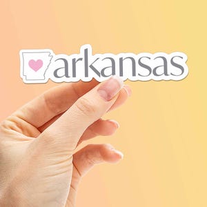 Pegatina de corazón de Arkansas para Hydroflask - Bonita pegatina sureña para portátil - Vinilo impermeable de Little Rock - Regalos de Fayetteville, AR