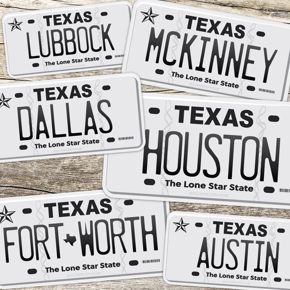 Texas Nummernschild Aufkleber 30 TX City Options Texas