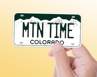 Mountain Time Colorado Nummernschild-Aufkleber, Rocky Mountain Autoaufkleber für Auto, Denver Aspen Boulder Fort Collins Aufkleber für Hydroflask