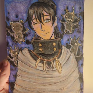 Arte em papelão reciclado da Nacht de Black Clover