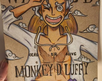 Upcycled Cardboard Art: One Piece Gear 5 Luffy Wanted Art