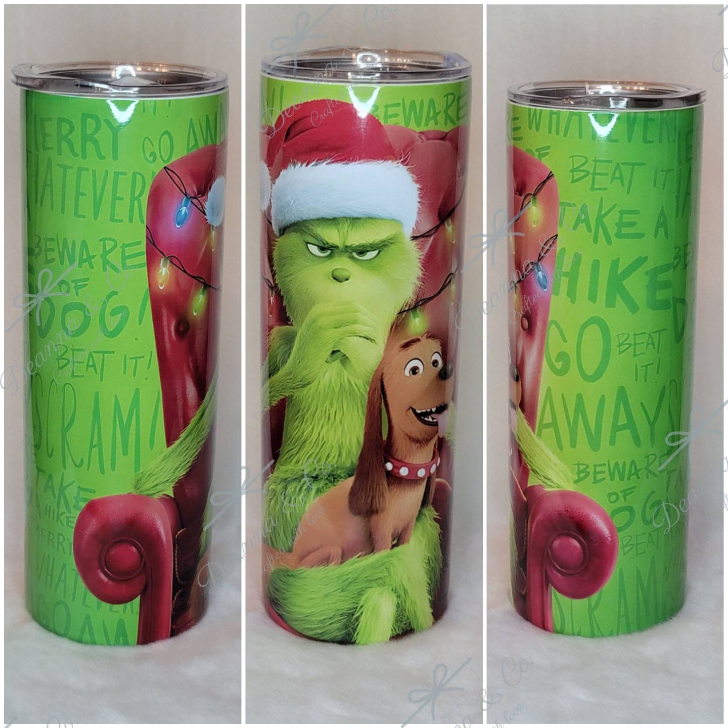 Holiday Travel Mug With Handle and Lid / Grinch Quote 12 Oz Insulated  Stainless Steel Tumbler 