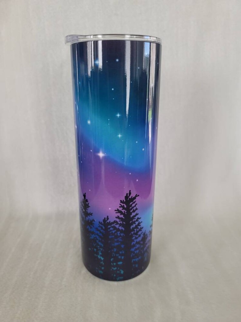 Northern Lights Themed 20oz Stainless Steel Tumbler/travel Mug Etsy
