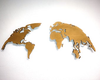 Wooden world map