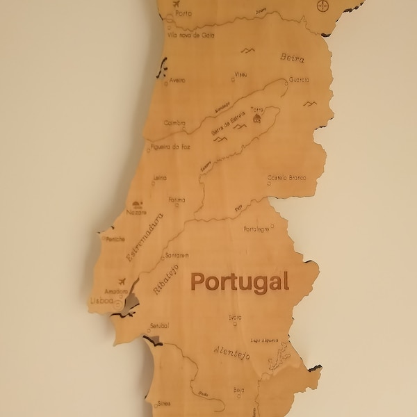 Carte du Portugal décoration murale