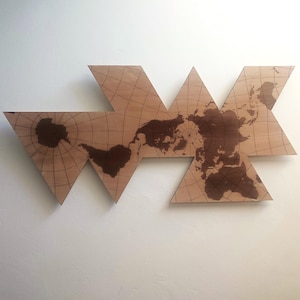 Carte du Monde Dymaxion – Décoration Murale Voyage  - World Map Wall Art