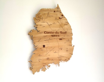 South Korea design wall map