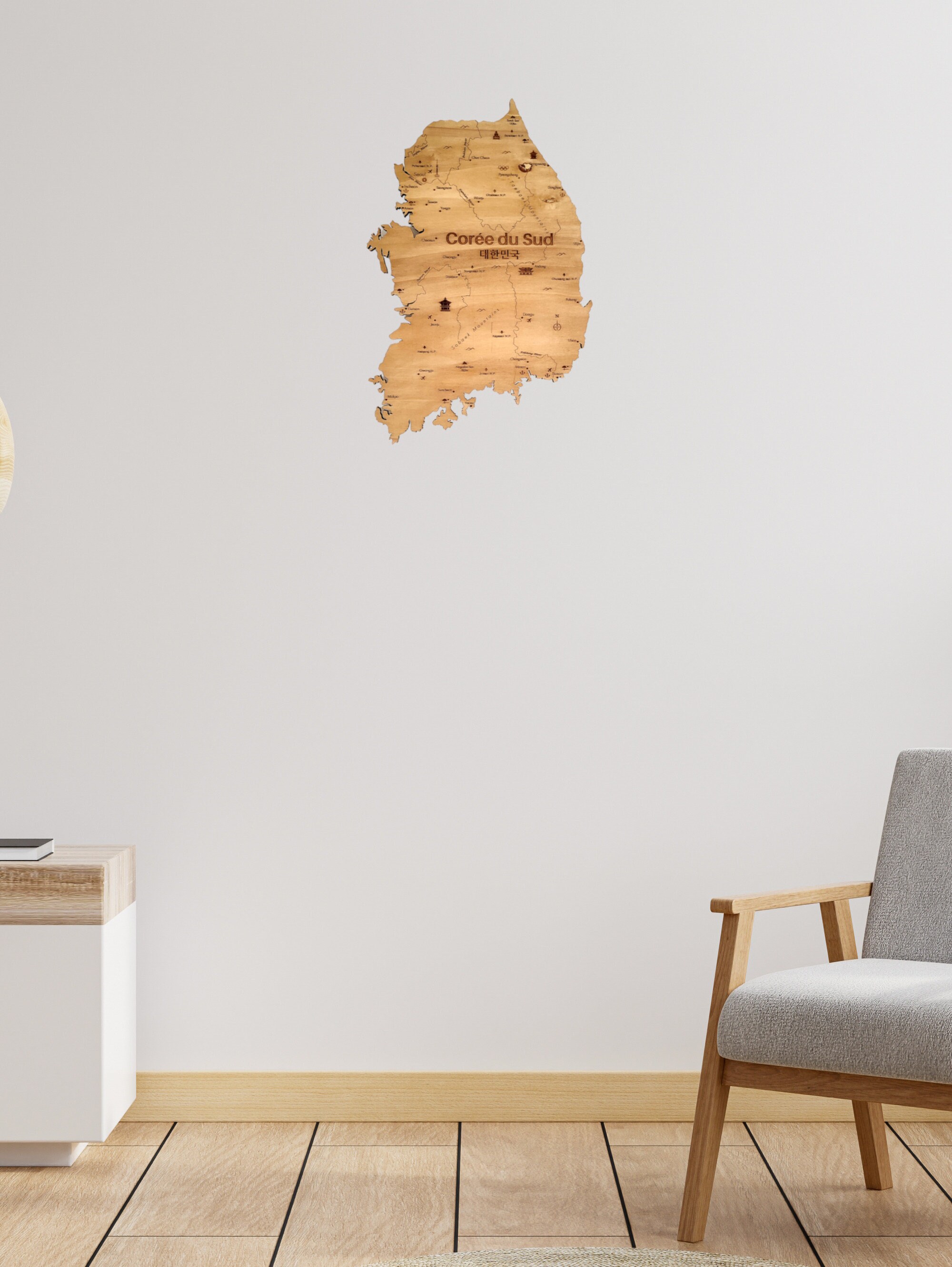 South Korea Design Wall Map - Etsy