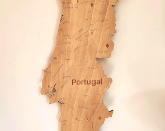 wall map of Portugal
