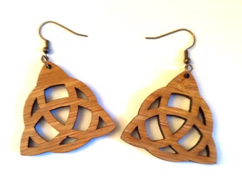 Nature-style wooden earrings