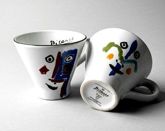 Vintage Picasso Living Cup Duo| 1996 Masterpiece Edition Duo - PP1 & PP6 Face Series