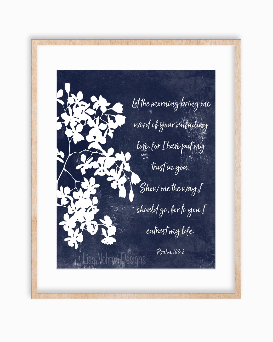 Christian Art Printable Psalm 143.8 Bible Verse Art Scripture Wall ...