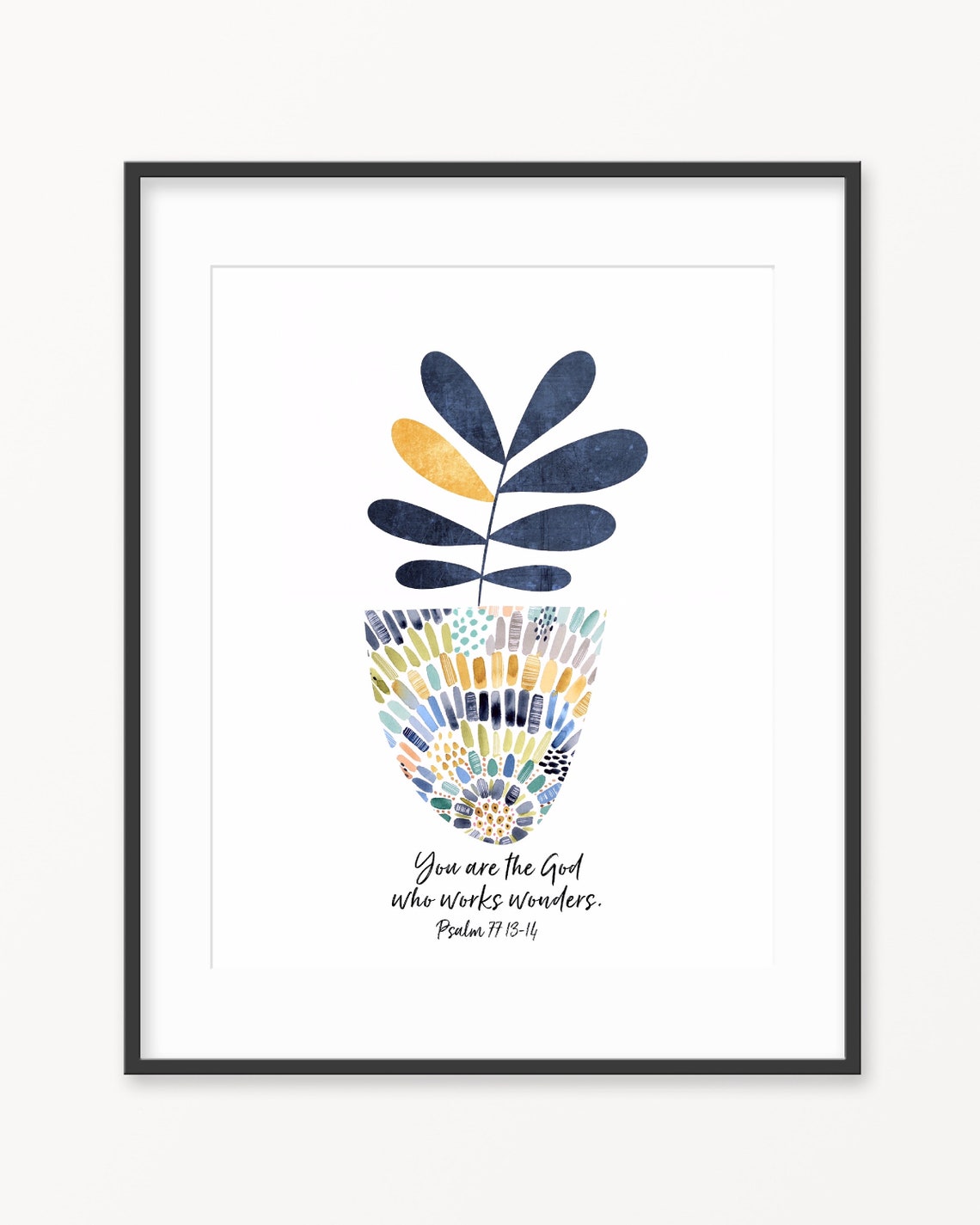 Watercolor Printable Christian Wall Art Psalm 77 1314 Abstract