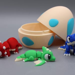 Dinossauros Flexíveis com Ovo | Conjunto de Dinossauros Articulados Impressos em 3D | Brinquedo Sensorial Fidget