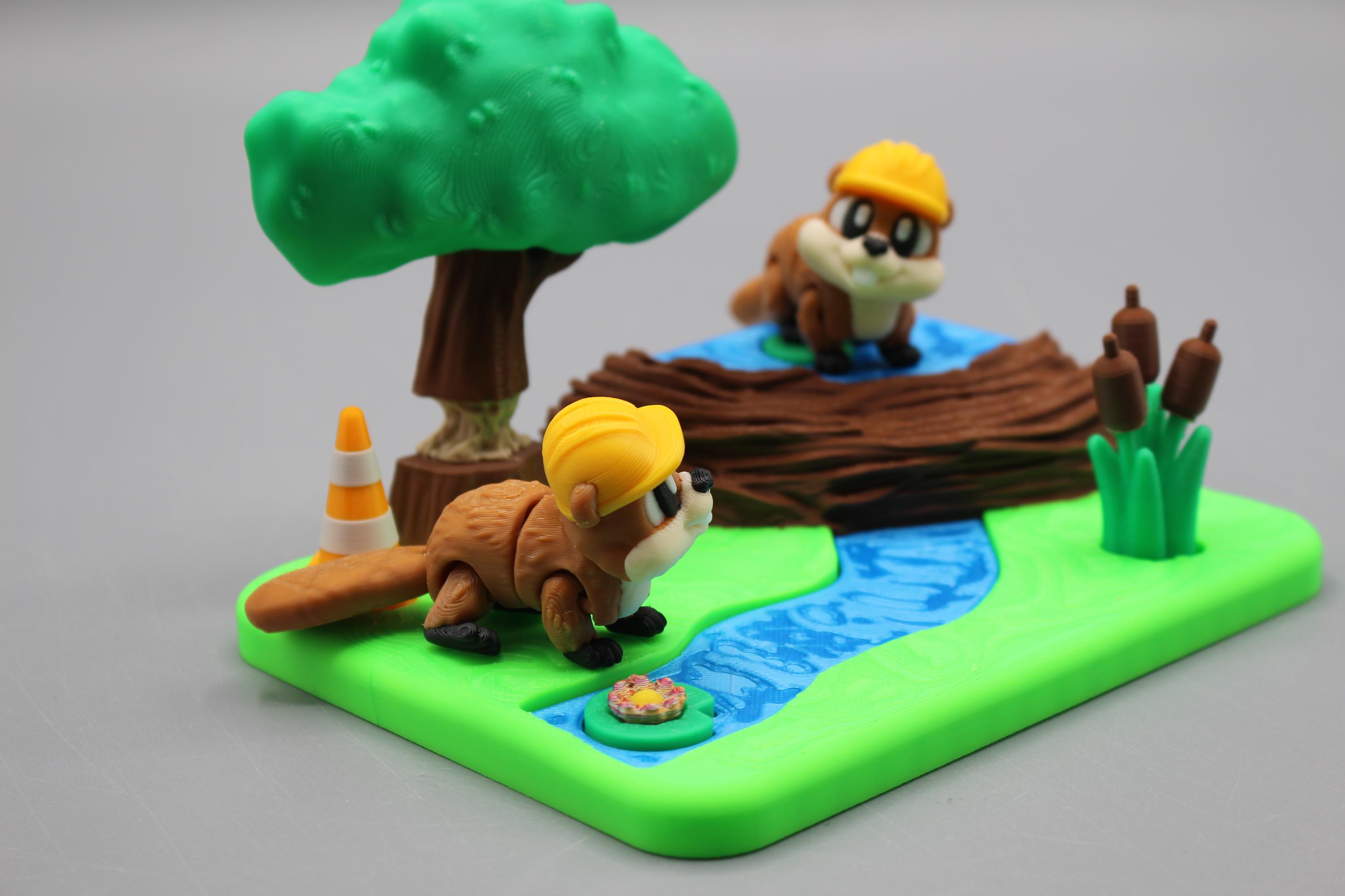 Flexi Busy Beaver Dam Playset | 3D Printed Articulated Beaver Diorama ...