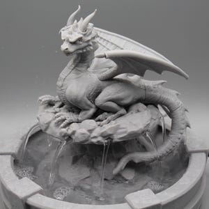 Tabletop Fountain Mystical Dragon | Personal Desk Water Feature | Zen Decor