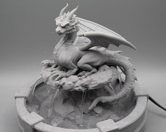Tabletop Fountain Mystical Dragon | Personal Desk Water Feature | Zen Decor