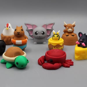 Clicker Animal Fidget Keychains | Stress Relief | Fidget Toy | 3D Printed Sensory Toy