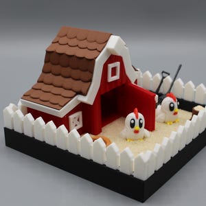 Ogród Zen w Kurczakowej Farmie | Miniaturowa dekoracja biurka | Drukowana w 3D sensoryczna zabawka antystresowa