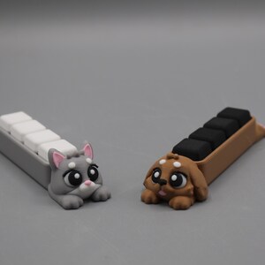 Puede incluir: Dos originales cubiteras, una con forma de gato gris con cubitos de hielo blancos y otra con forma de perro marrón con cubitos de hielo negros. Las cubiteras son de un material suave y flexible.