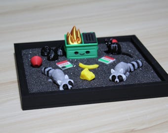Zen Garden Dumpster Fire Clicker| Mini Desktop Decor | Sensory Fidget