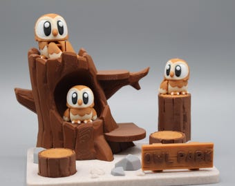 Juego Flexi Owl / Juguete sensorial de búho articulado impreso en 3D / Regalos para el escritorio