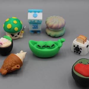 Clicker Food Fidget Keychains | Stress Relief | Fidget Toy | 3D Printed Sensory Toy