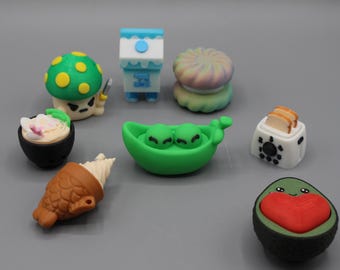 Llaveros antiestrés con forma de comida / Juguete antiestrés / Juguete sensorial impreso en 3D