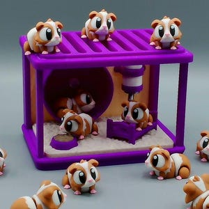 Ensemble de jeu Flexi pour hamster | Jouet sensoriel articulé pour hamster imprimé en 3D | Cadeaux jouets de bureau