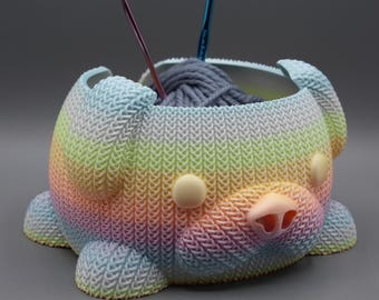 Knitted Yarn Bowl Dog: Crochet and Knitting Accessory
