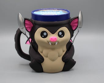 Gothic Bat Pint Ice Cream Mug Holder w/ 2 Spoon Holders | 3D Printed Reusable Ice Cream Cozy | Spooky Decor
