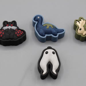 Cryptid Creatures Fidget Clicker Keychain | 3D Printed Sensory Fidget Toy | Mothman Jackalope Loch Ness Nightcrawler
