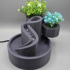 Calming Tabletop Fountain and Planter | Personal Desk Water Feature | Zen Decor