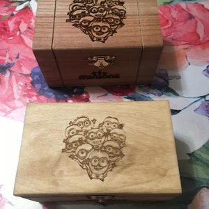 Minions Wooden engraved box (larger size available)