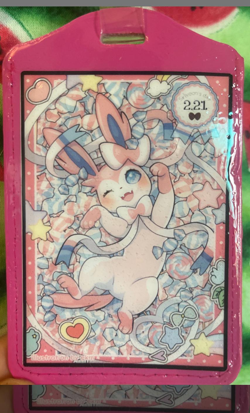 Gamer sylveon badge holder name tag