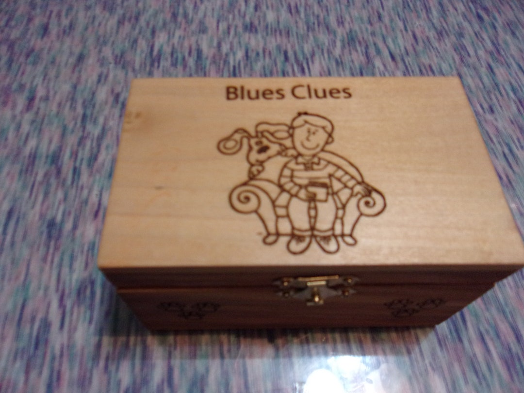 Blues Clues Engraved Wooden Keepsake Box With 4 Paw Print Soaps Etsy