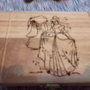 Cinderella wooden engraved keepsake box